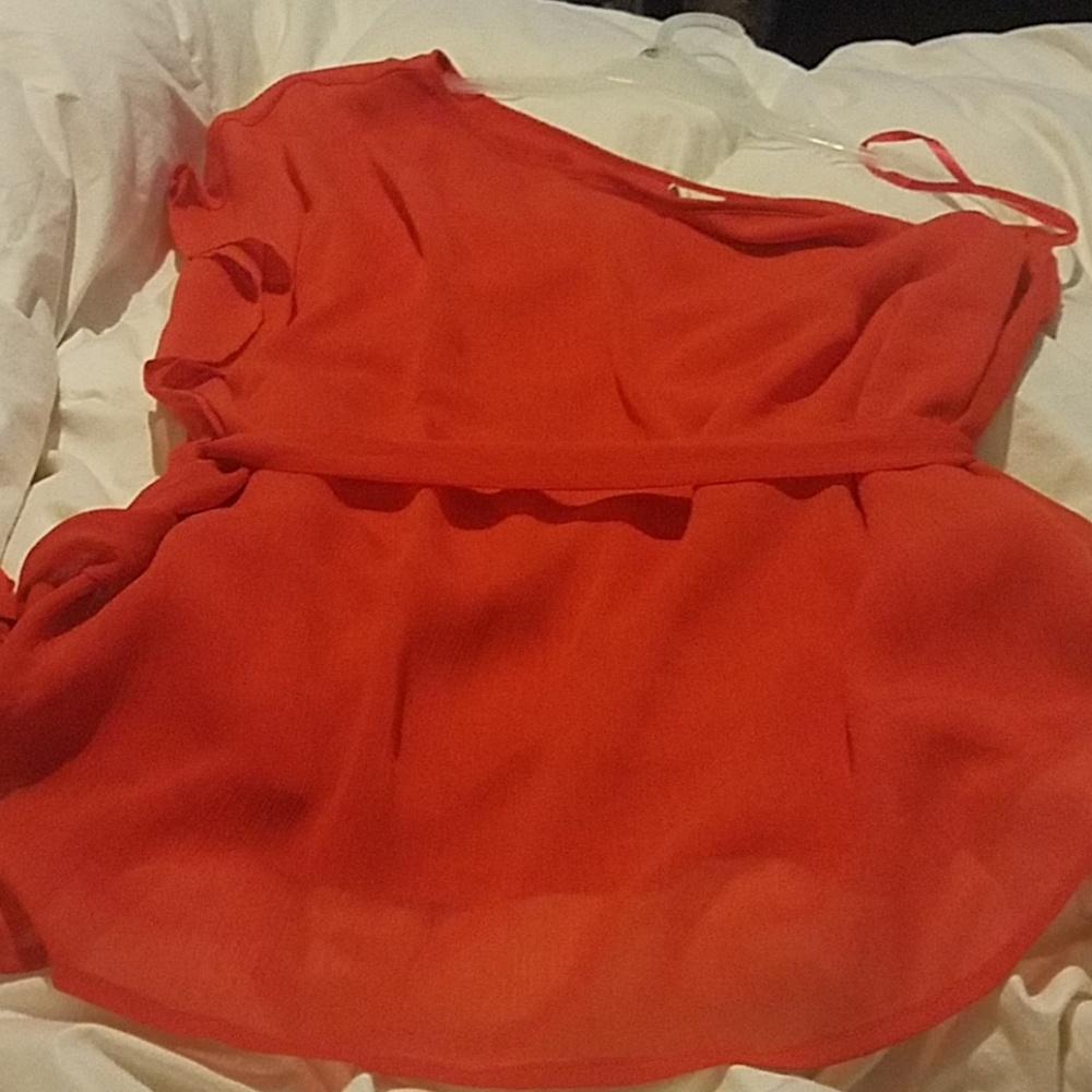 Burnt orange 1 shoulder blouse